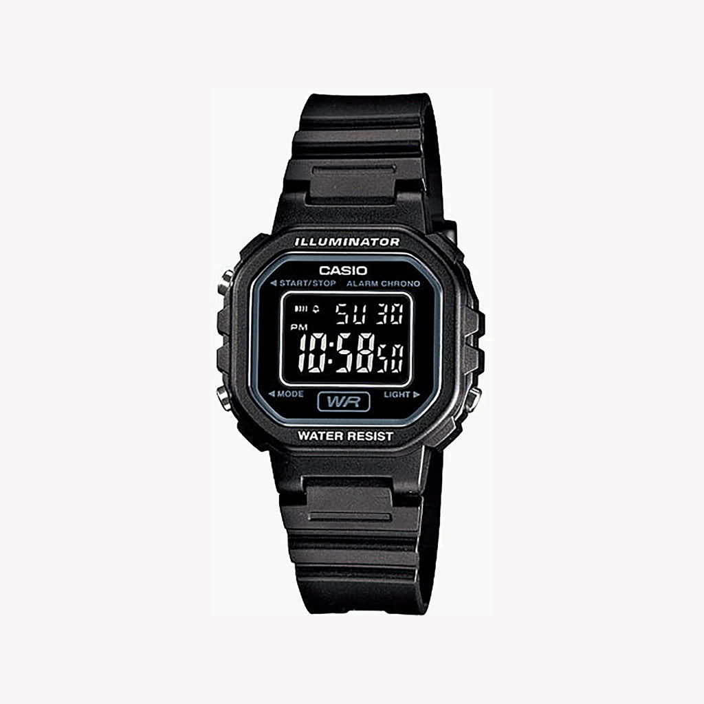 CASIO LA-20WH-1BDF ELEGANT SPORTY - WOMEN'S BLACK RESIN DIGITAL WATCH
