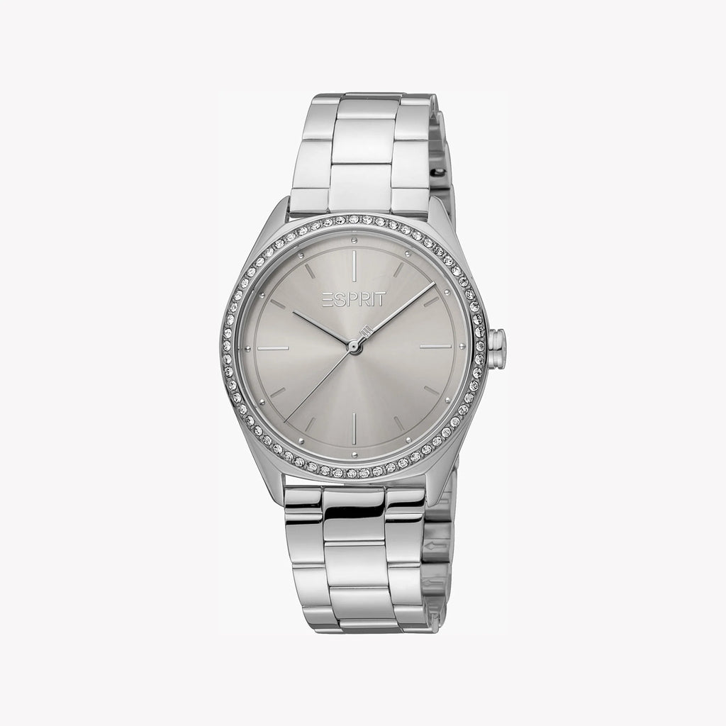 ESPRIT Women's Watch with Silver Stainless Steel Case and Silver Stainless Steel Band