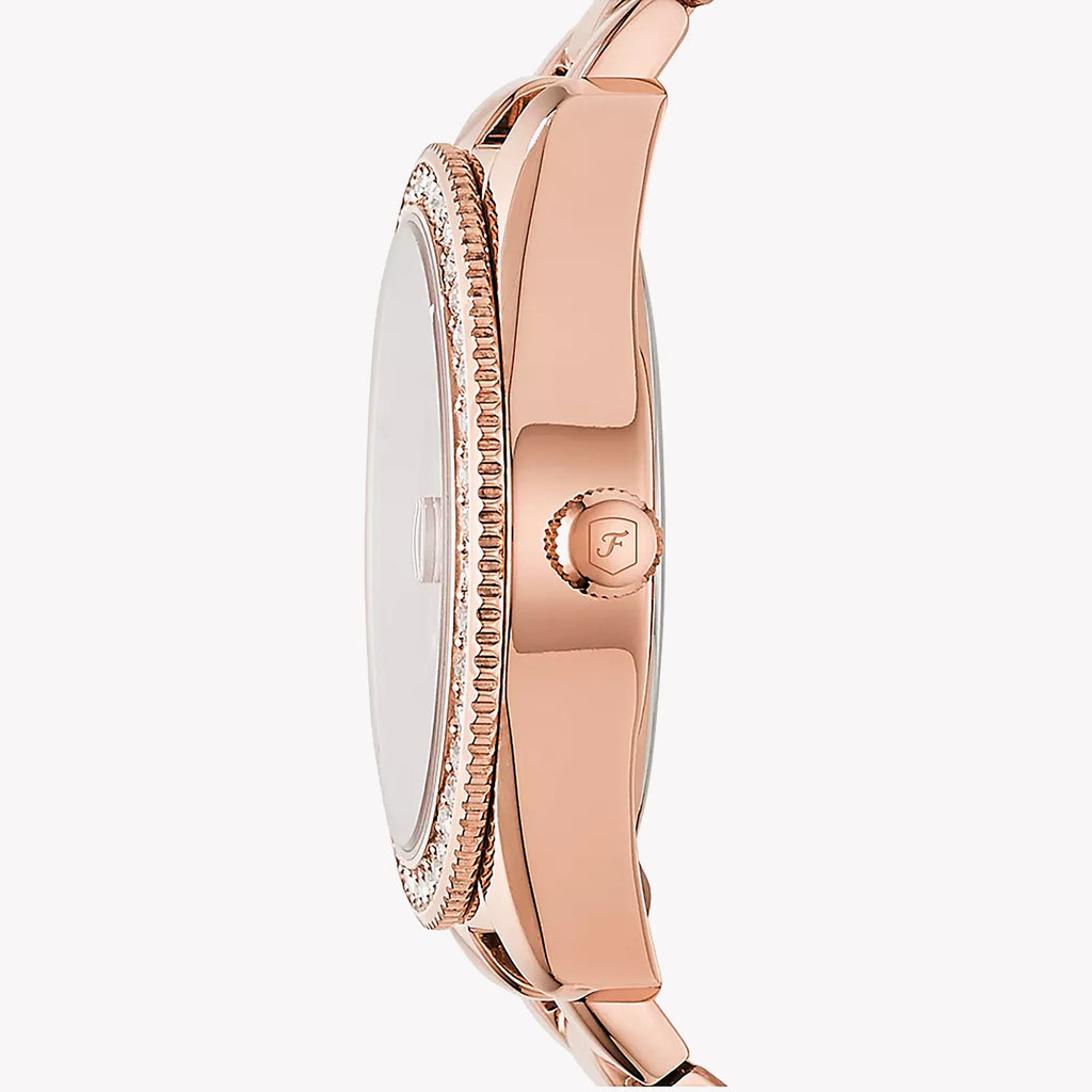 Scarlette Three-Hand Date Rose-Gold-Tone Stainless Steel Watch ES4318
