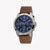 ESPRIT MEN'S TIMEPIECE - ELEGANT BLUE DIAL WITH BROWN LEATHER STRAP AND STAINLESS STEEL CASE