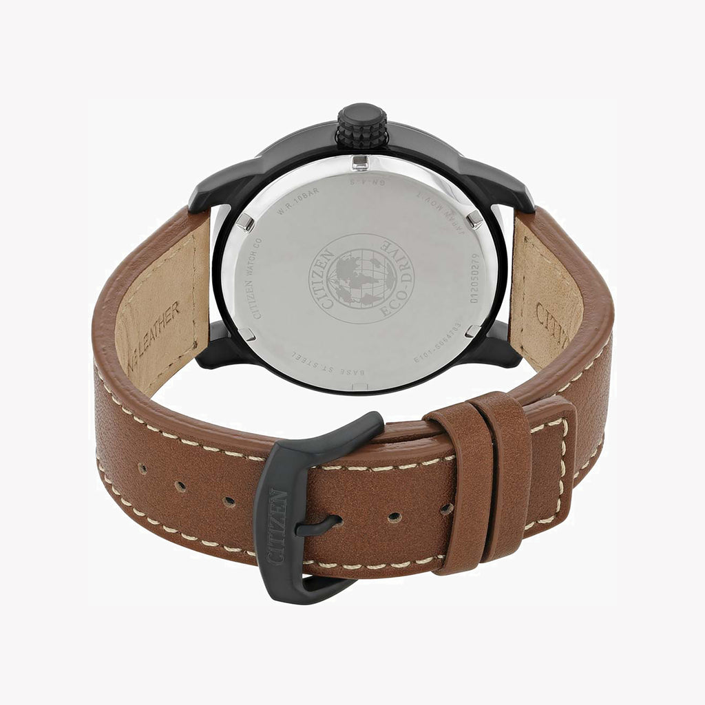 CITIZEN BM8475-26E BOLD PERFORMANCE - ELEGANT MEN'S ECO-DRIVE WATCH with Leather Band and Dark Gray Dial