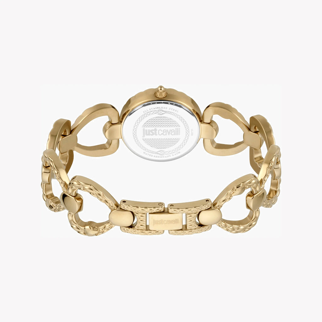JUST CAVALLI Women's Watch with Gold Stainless Steel Case and Gold Stainless Steel Band