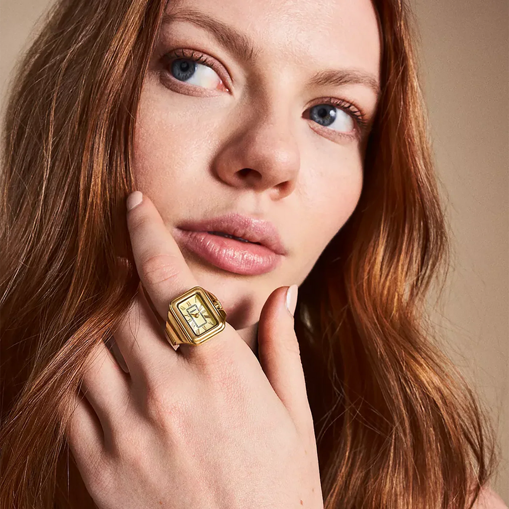 Raquel Watch Ring Two-Hand Gold-Tone Stainless Steel ES5343