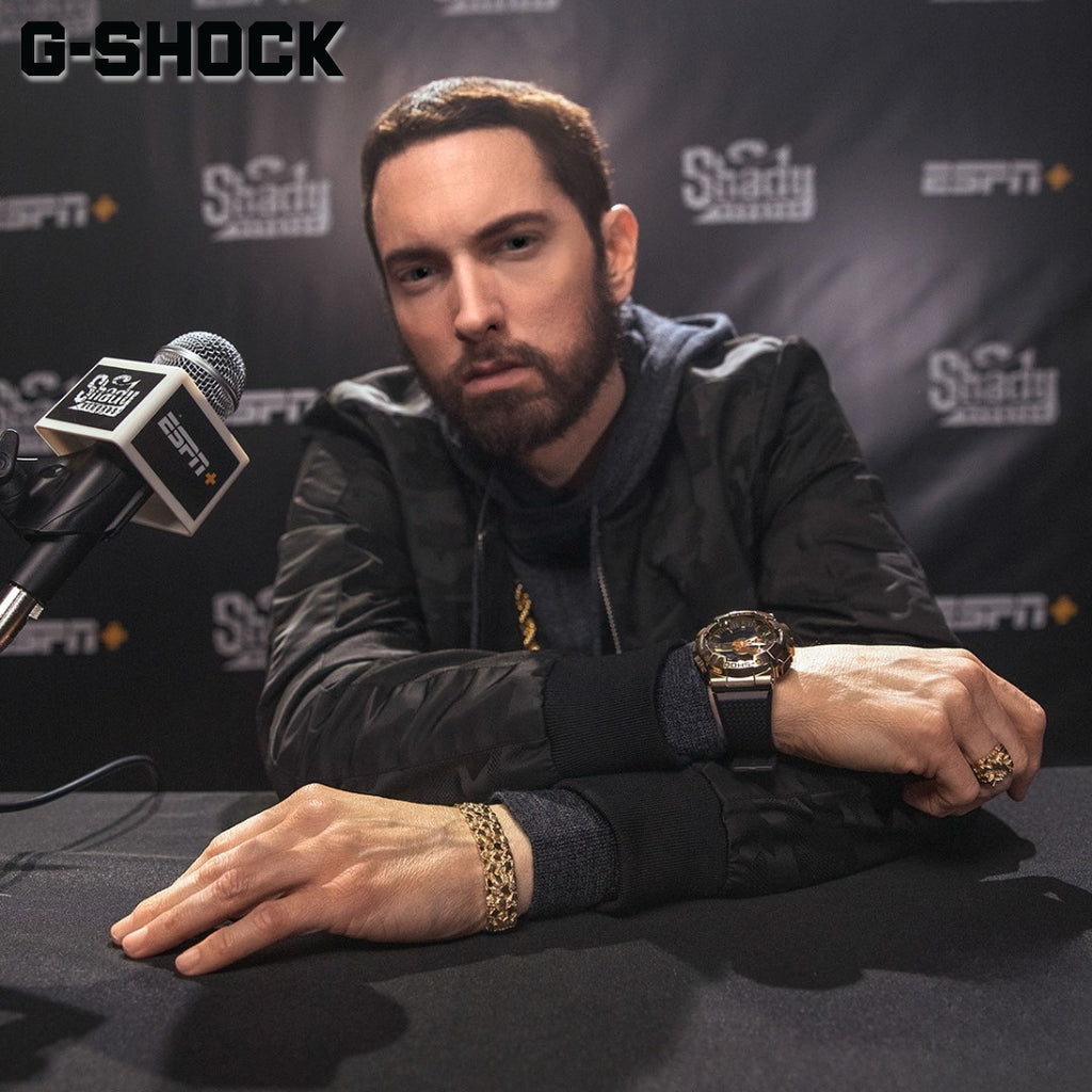 CASIO G-SHOCK GM-110G-1A9DR - BOLD GOLD ADVENTURER Men's Watch with Black Resin Band