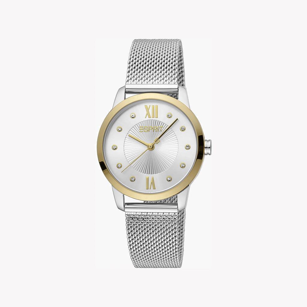 ESPRIT Women's Watch with Silver Stainless Steel Case and Silver Stainless Steel Band
