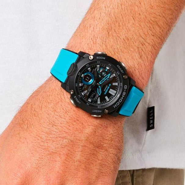 CASIO G-SHOCK GA-2000-1A2DR - RUGGED ELEGANCE UNLEASHED MEN'S WATCH IN BLACK & BLUE