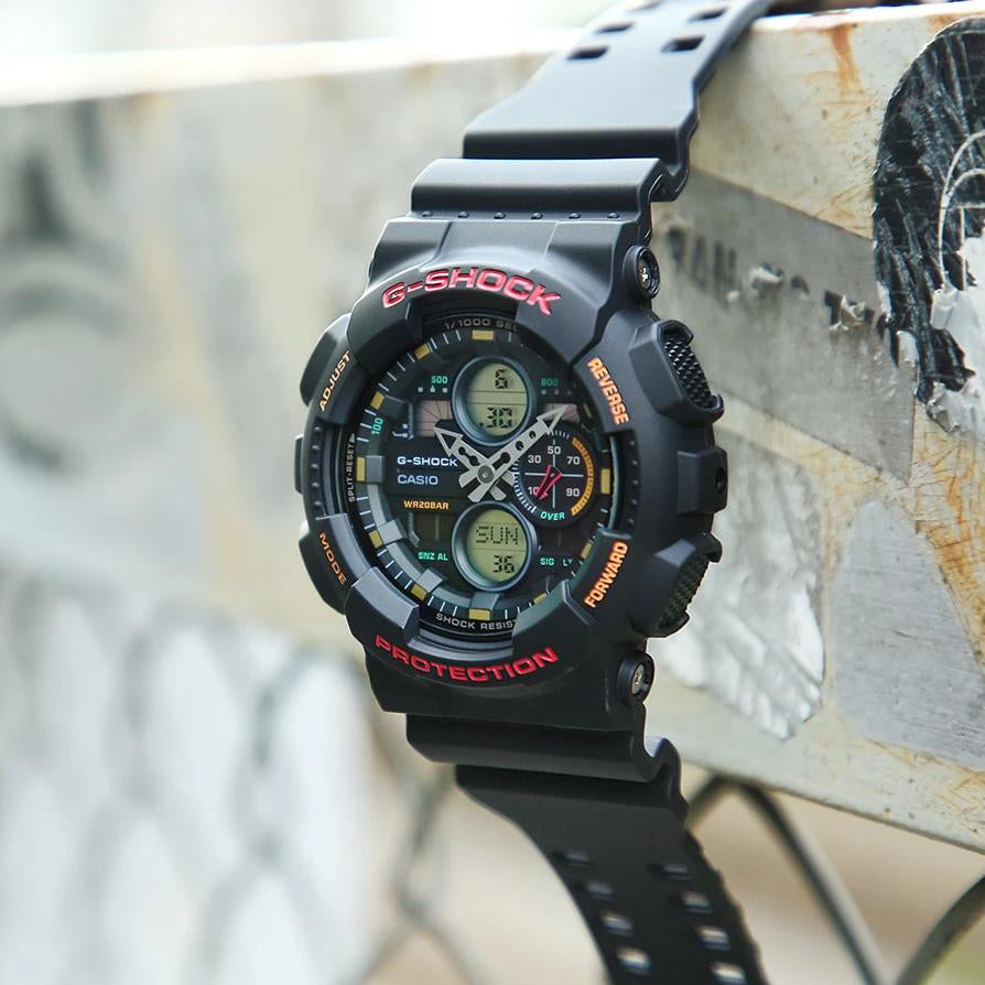 CASIO G-SHOCK GA-140-1A4DR SPORTY STYLE - MEN'S BLACK RESIN ADVENTURE TIMEPIECE