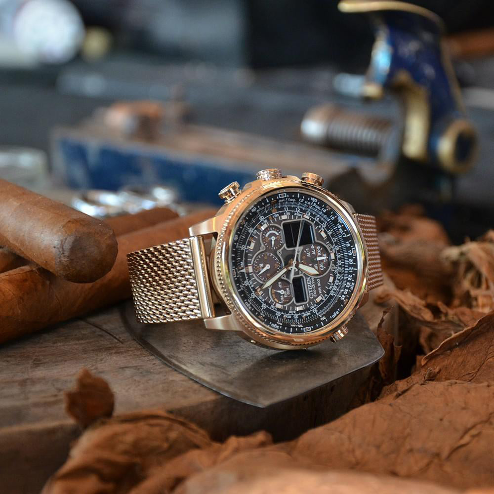 CITIZEN JY8033-51E ATOMIC ROSE GOLD DIAL - POWERFUL ECO-DRIVE MEN'S WATCH