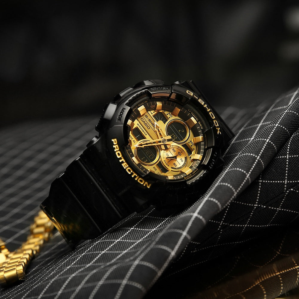 CASIO G-SHOCK GA-140GB-1A1DR - SPORTY ELEGANCE MEN'S WATCH with Sleek Black Design & 200M Water Resistance