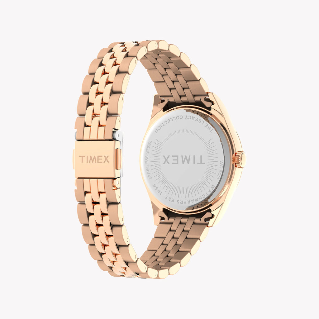 Timex Legacy Rose Gold-tone Case and Bracelet with White Dial TW2W32200 Women's Watch