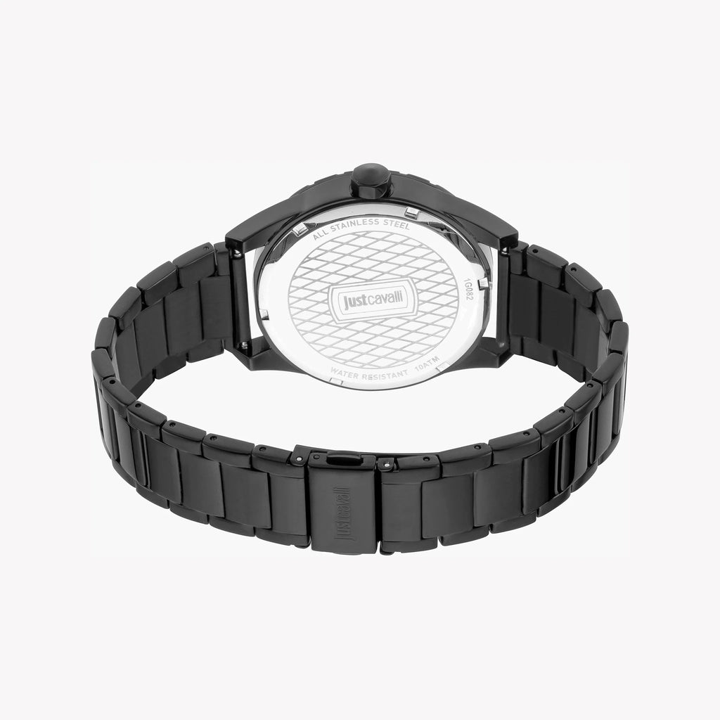 JUST CAVALLI JC1G082M0075 MEN'S ELEGANCE - BLACK STAINLESS STEEL TIMEPIECE