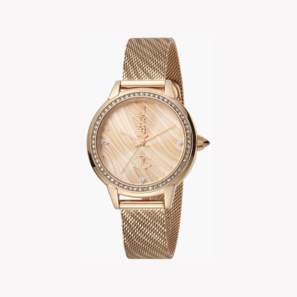 JUST CAVALLI Women's Watch with Rose Gold Stainless Steel Case and Rose Gold Stainless Steel Band
