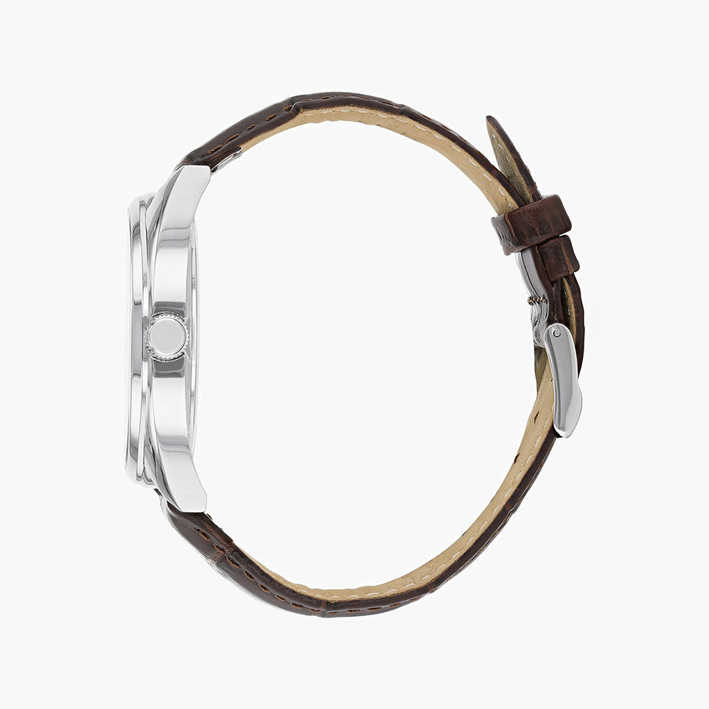 CITIZEN BI5090-09A - ELEGANT TIMEPIECE FOR MODERN MEN: SOPHISTICATED QUARTZ WITH LEATHER BAND