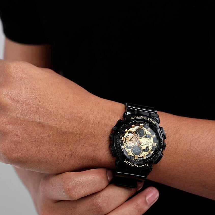 CASIO G-SHOCK GA-140GB-1A1DR - SPORTY ELEGANCE MEN'S WATCH with Sleek Black Design & 200M Water Resistance