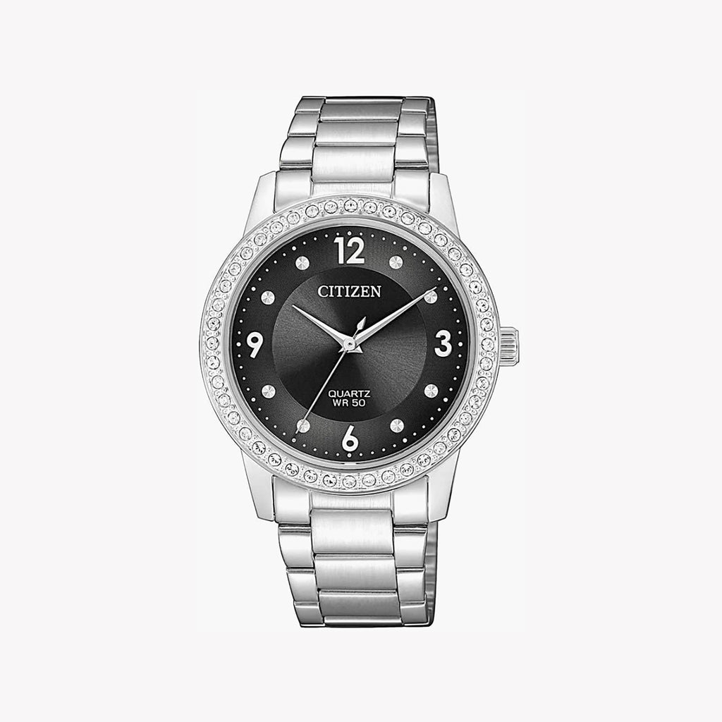 CITIZEN EL3090-81H - ELEGANT TIMEPIECE FOR MODERN WOMEN - STAINLESS STEEL & BLACK DIAL