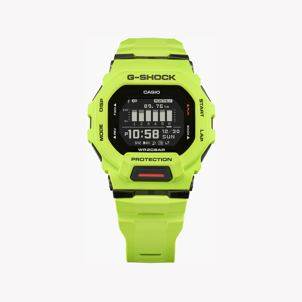 CASIO G-SHOCK GBD-200-9DR BOLD ADVENTURE - MEN'S SPORT WATCH with vibrant yellow design and advanced fitness tracking features.