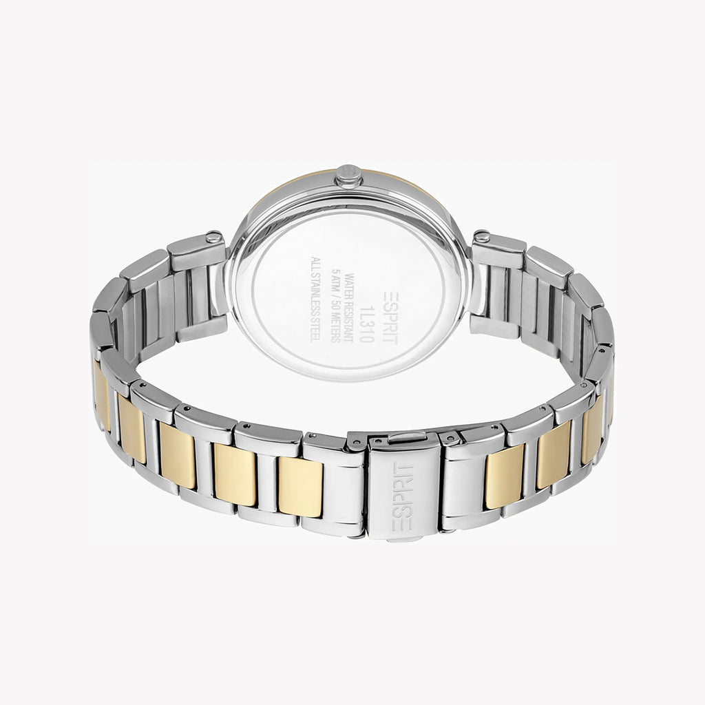 ESPRIT Women's Watch with Silver Stainless Steel Case and Silver & Gold Stainless Steel Band