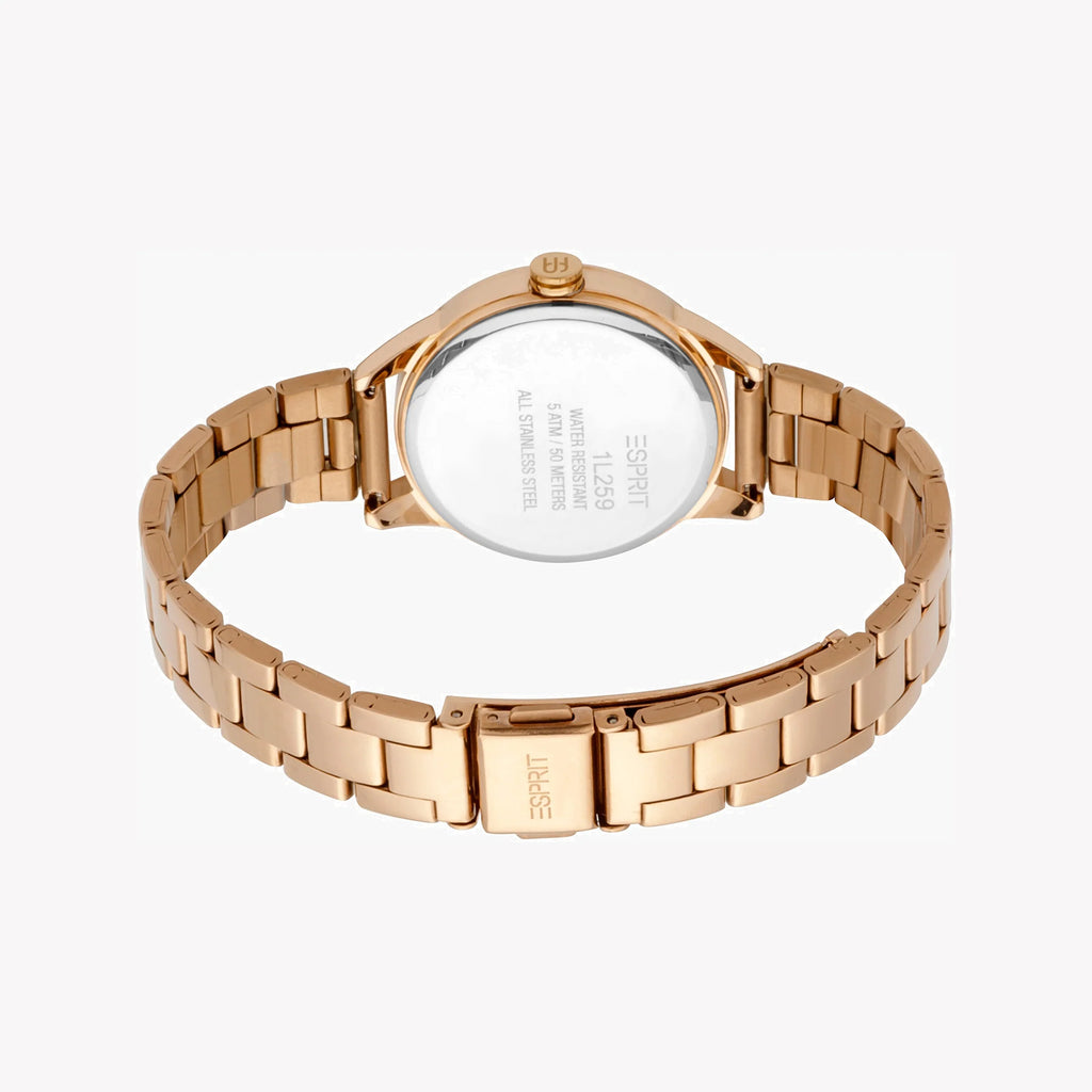 ESPRIT Women's Watch with Rose Gold Stainless Steel Case and Rose Gold Stainless Steel Band
