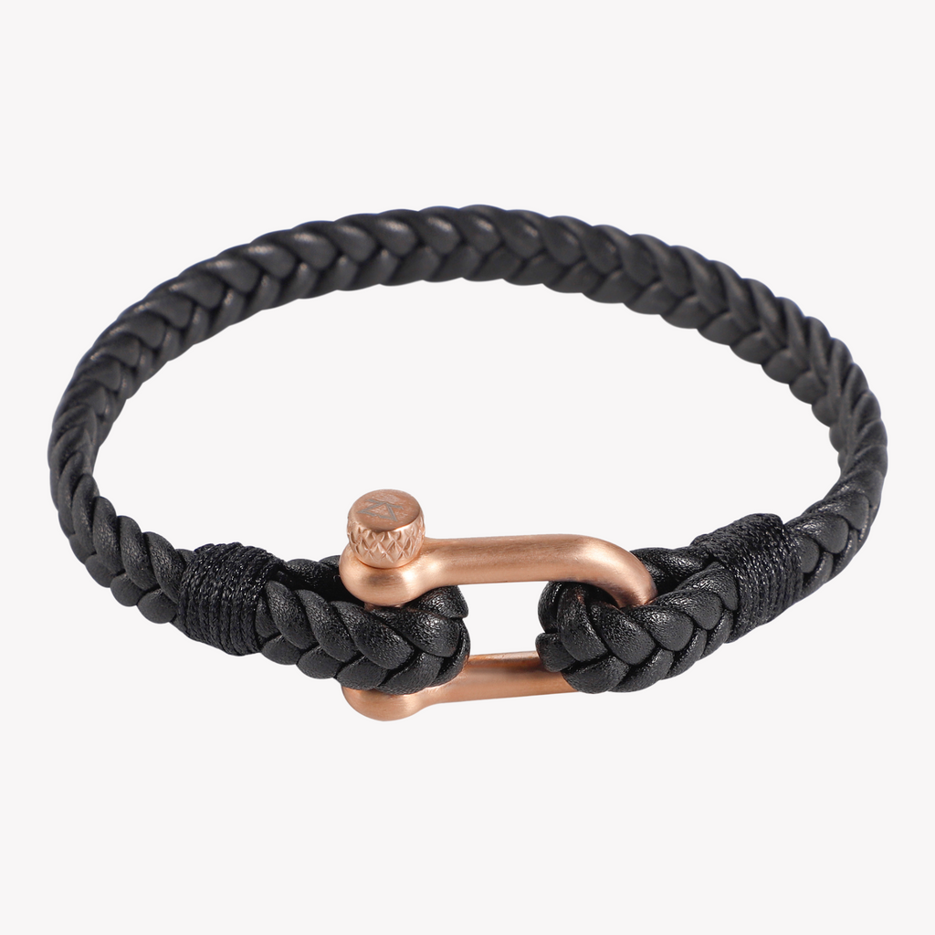 ZINK Men's Black & Rose Gold Bracelet | ZJBC044RG