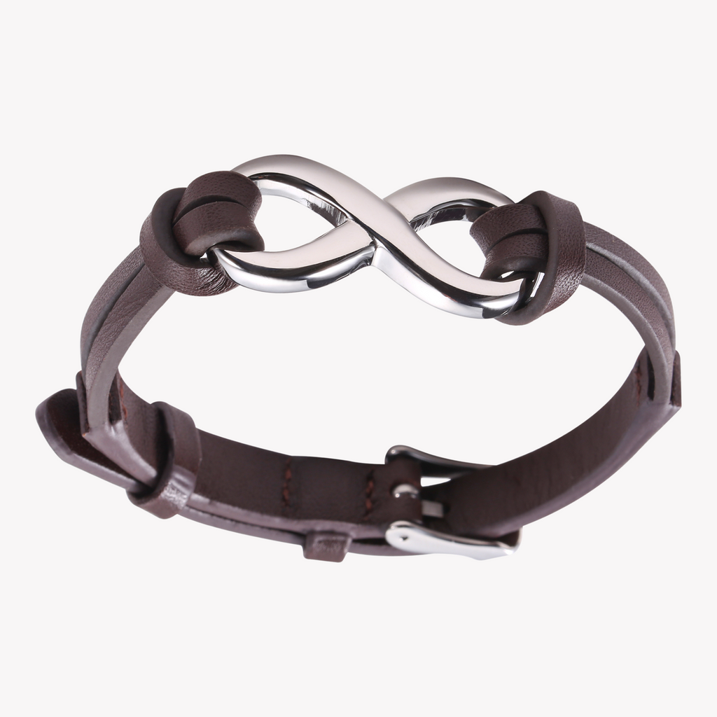 ZINK Men's Brown Leather & Stainless Steel Bracelet | ZJBC035BRP-A