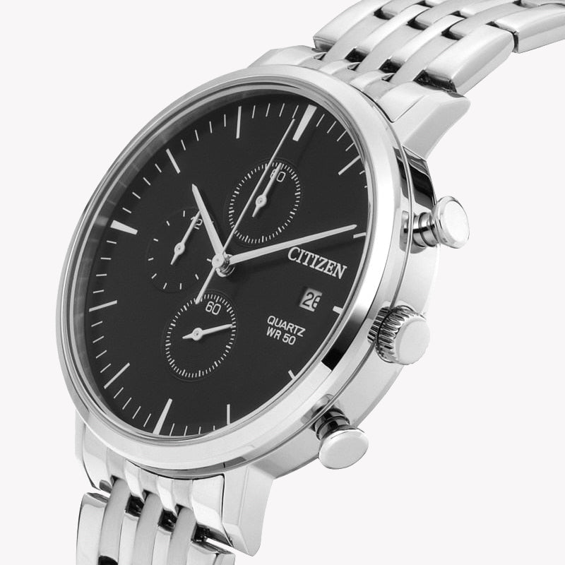 CITIZEN AN3610-55E - STRIKING SILVER STAINLESS STEEL MEN'S CHRONOGRAPH WATCH