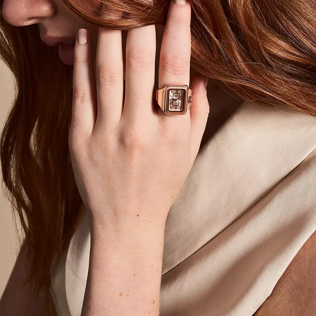 Raquel Watch Ring Two-Hand Rose Gold-Tone Stainless Steel ES5345