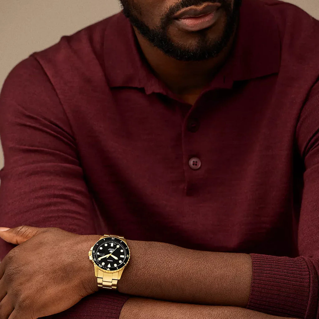 Fossil Blue Dive Three-Hand Date Gold-Tone Stainless Steel Watch FS6035