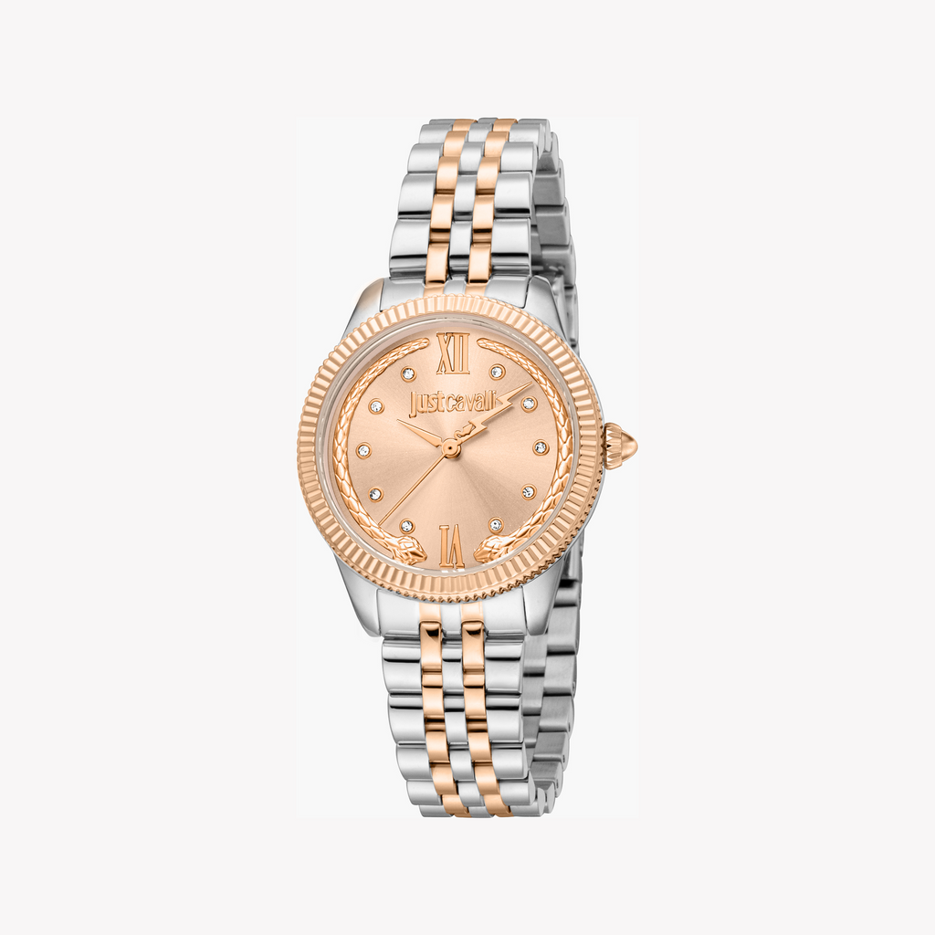 JUST CAVALLI JC1L315M0095 - STUNNING TWO-TONE ROSE GOLD & SILVER WOMEN'S WATCH