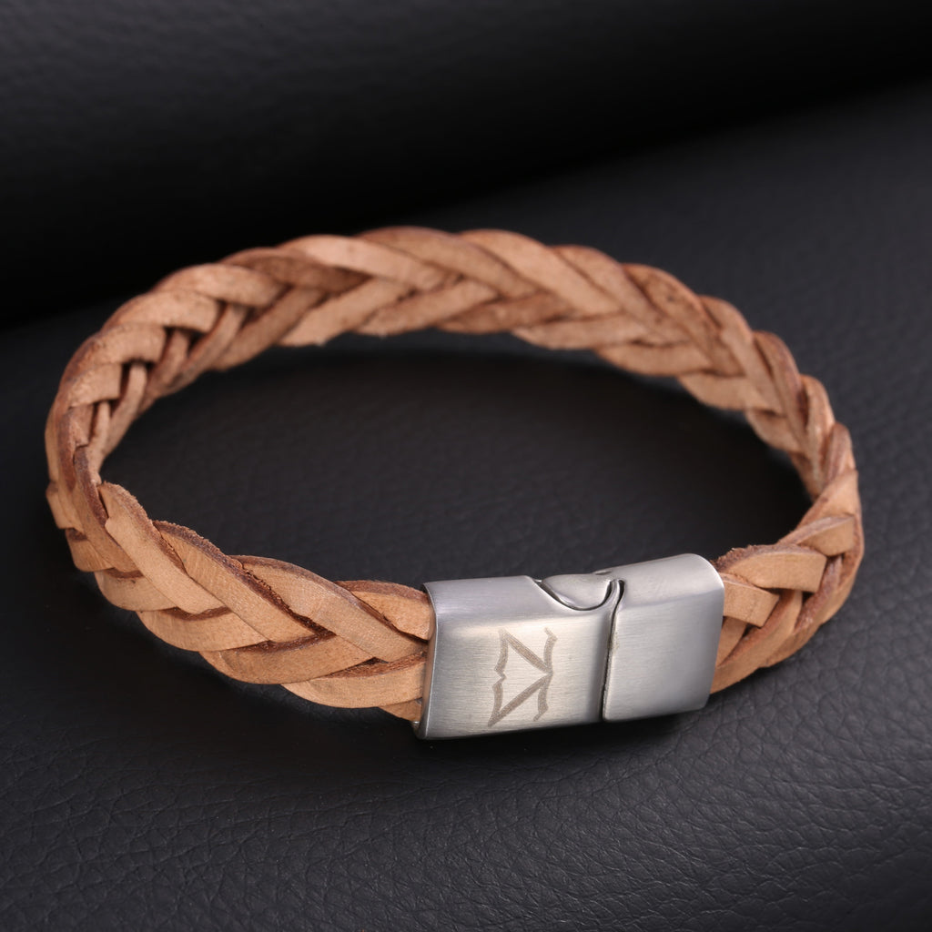 ZINK Men's Brown Stainless Steel & Leather Bracelet | ZJBC005SLC