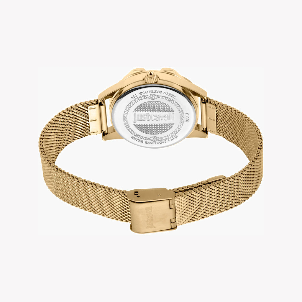 JUST CAVALLI Women's Watch with Gold Stainless Steel Case and Gold Stainless Steel Band