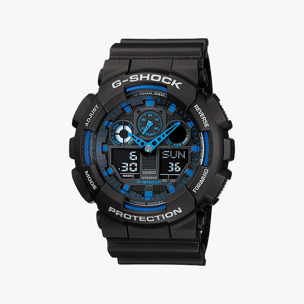 CASIO G-SHOCK GA-100-1A2 ADVENTURE TIME - MEN'S RUGGED BLACK WATCH