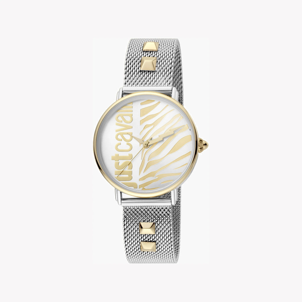 JUST CAVALLI Women's Watch with Metal Metal Case and Silver Stainless Steel Band