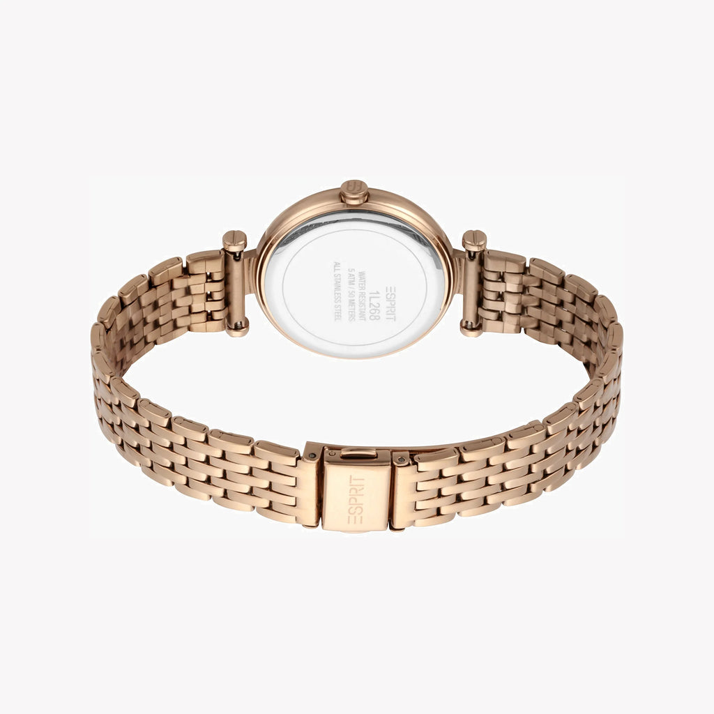 ESPRIT Women's Watch with Rose Gold Stainless Steel Case and Rose Gold Stainless Steel Band