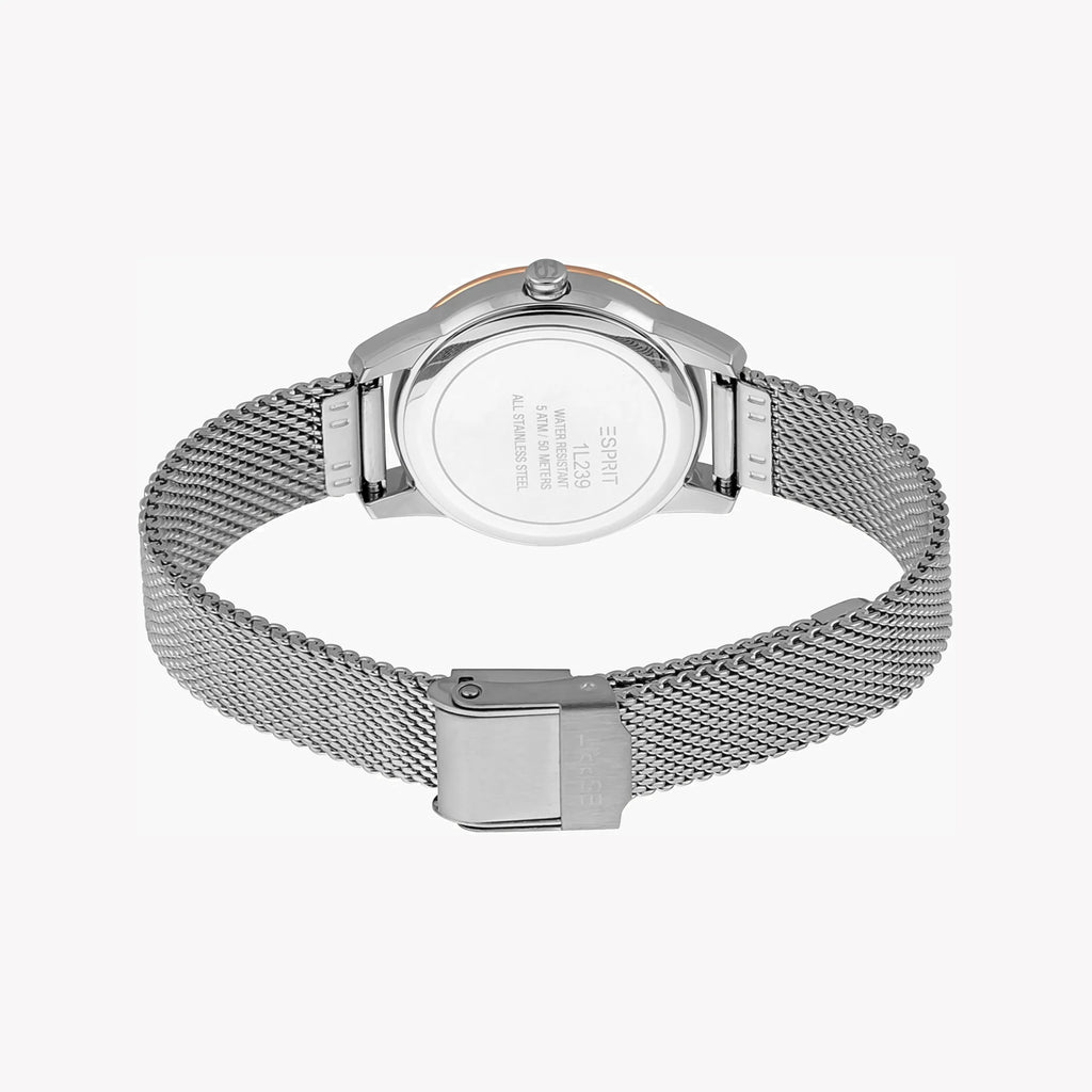ESPRIT Women's Watch with Silver Stainless Steel Case and Silver Stainless Steel Band