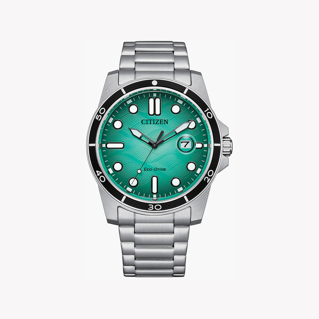 CITIZEN AW1816-89L - BOLD TURQUOISE DIAL MEN'S ECO-DRIVE WATCH WITH STAINLESS BAND