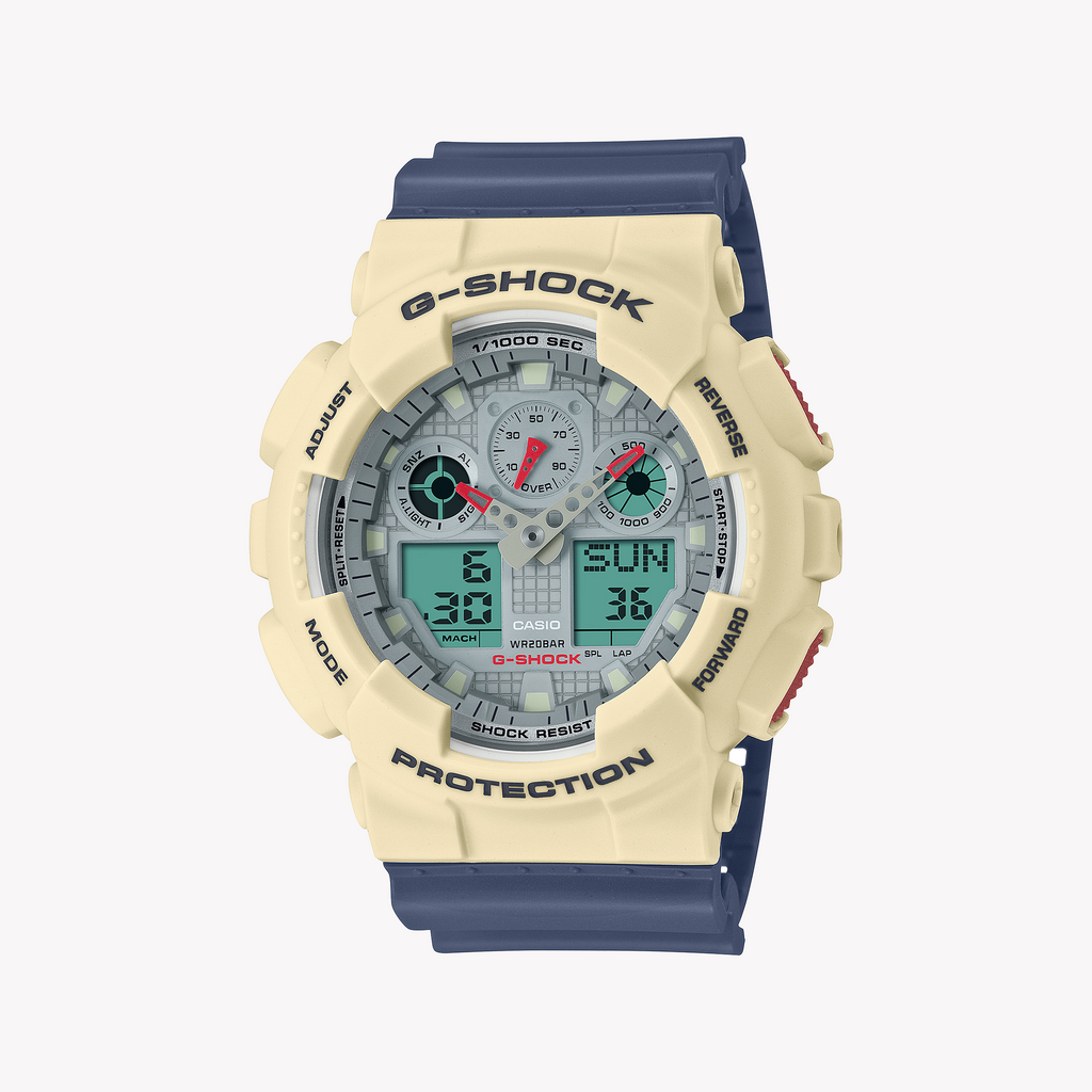 CASIO G-SHOCK GA-100PC-7A2DR - ADVENTURE-READY ELEGANCE MEN'S WATCH with White Resin and Digital Dial