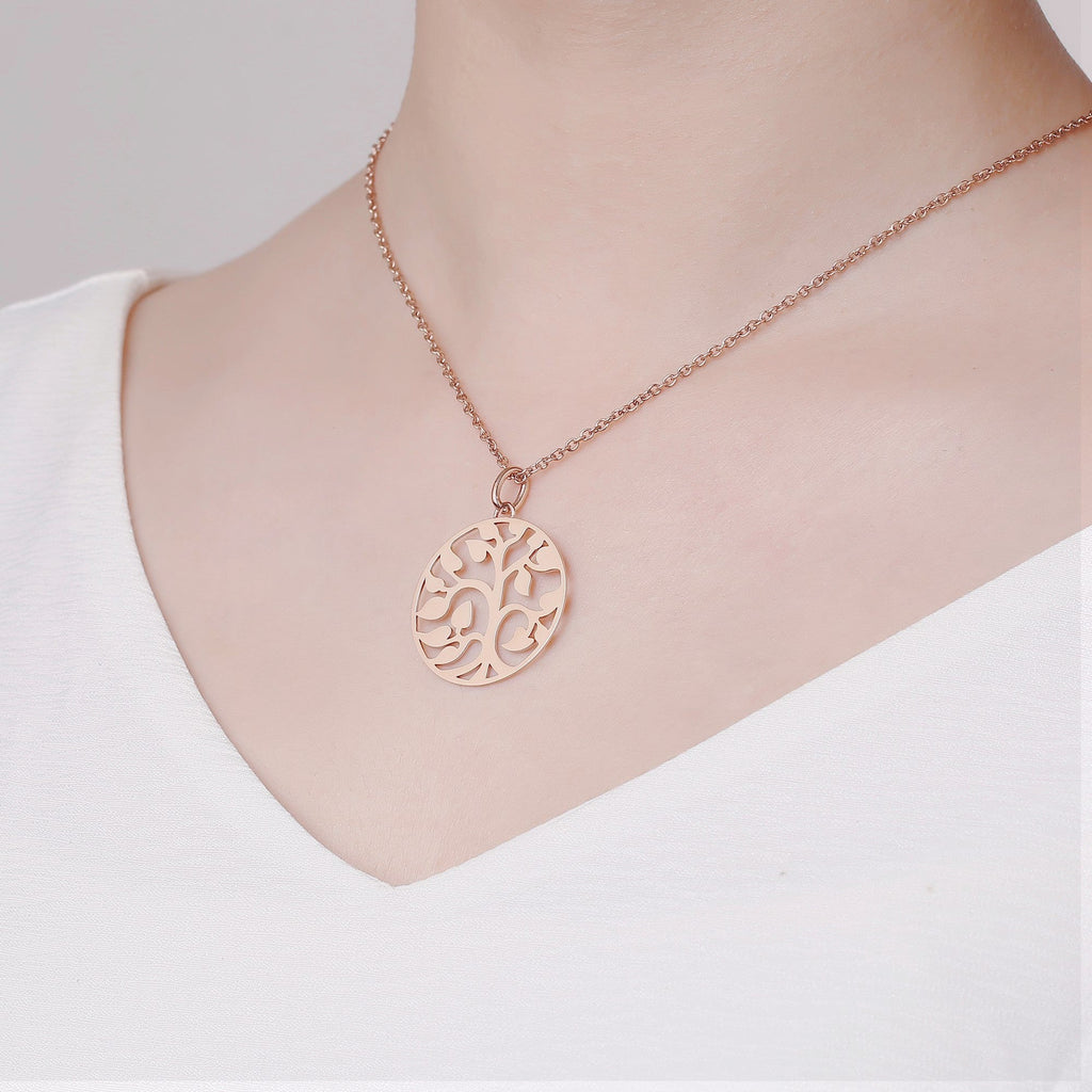 ZINK Women's Rose Gold Stainless Steel Necklace | ZFNL003RG