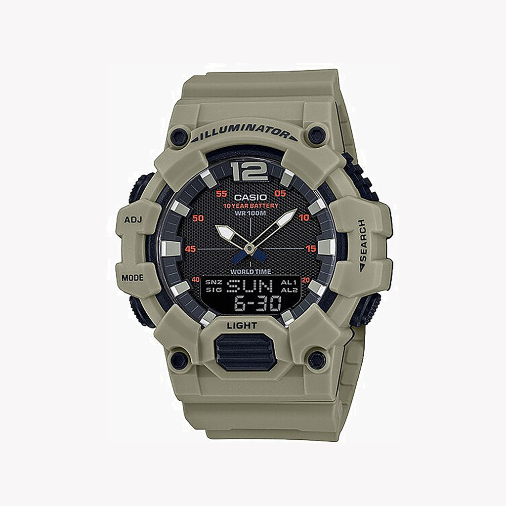 CASIO HDC-700-3A3VDF RUGGED ELEGANCE - SPORTY MEN'S WATCH WITH BEIGE RESIN BAND