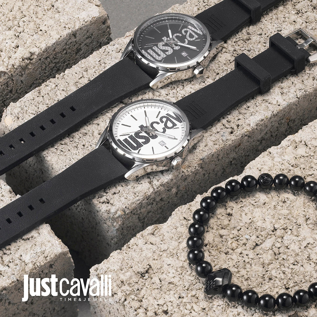 JUST CAVALLI JC1G082P0015 ELEGANT TIMEPIECE - MEN'S STAINLESS STEEL & SILICONE WATCH