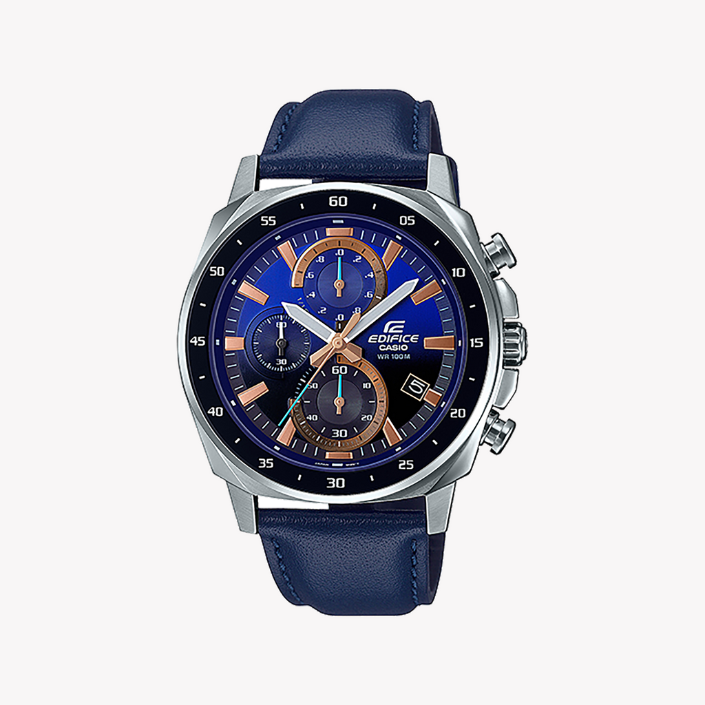 CASIO EDIFICE EFV-600L-2AVUDF - STYLISH TWILIGHT MEN'S WATCH WITH LEATHER BAND