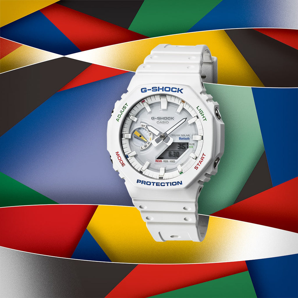 CASIO G-SHOCK GA-B2100FC-7ADR - VIBRANT ADVENTURER MEN'S WATCH with White Resin Band and Rugged Style