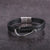 ZINK Men's Black & Silver Leather & Stainless Steel Bracelet | ZJBC0403