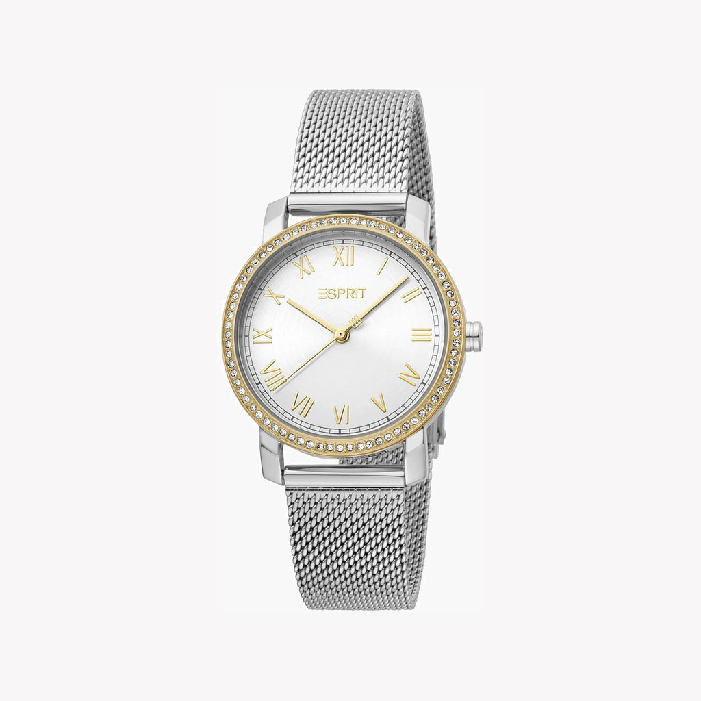 ESPRIT Women's Watch with Silver Stainless Steel Case and Silver Stainless Steel Band