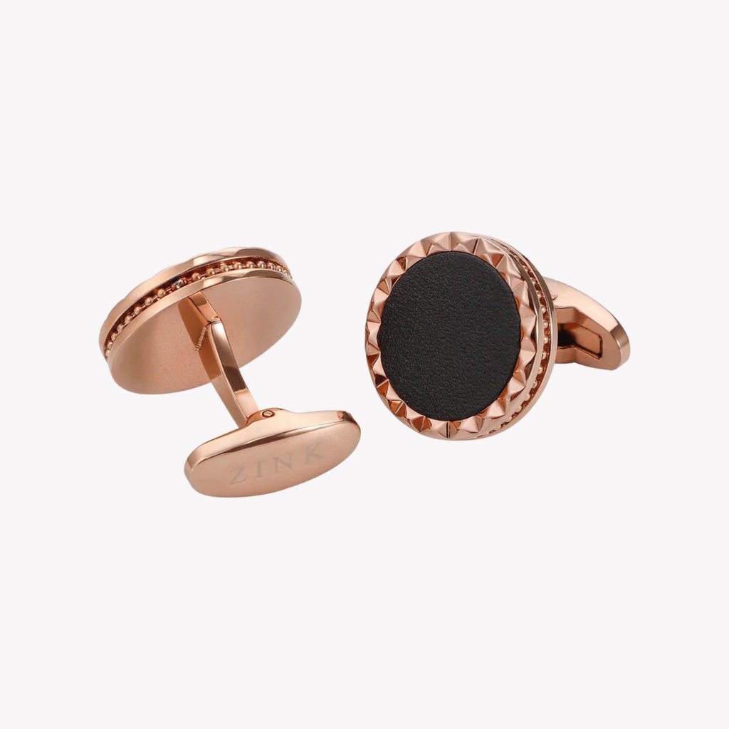ZINK Men's Rose Gold & Black Cufflink | ZJCL003RG