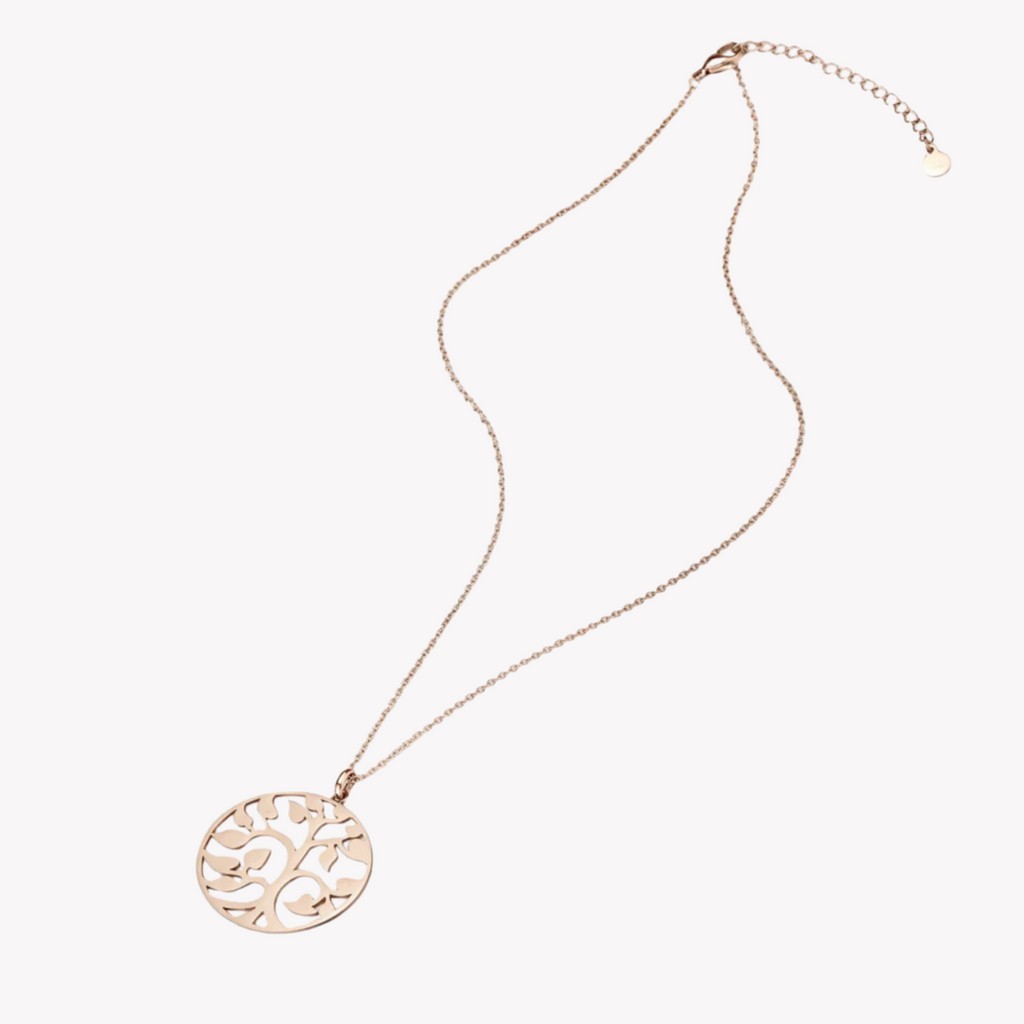 ZINK Women's Rose Gold Stainless Steel Necklace | ZFNL003RG