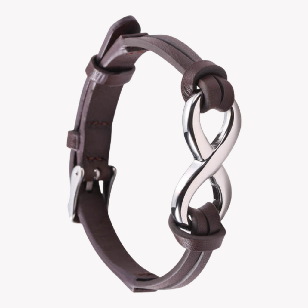 ZINK Men's Brown Leather & Stainless Steel Bracelet | ZJBC035BRP-A