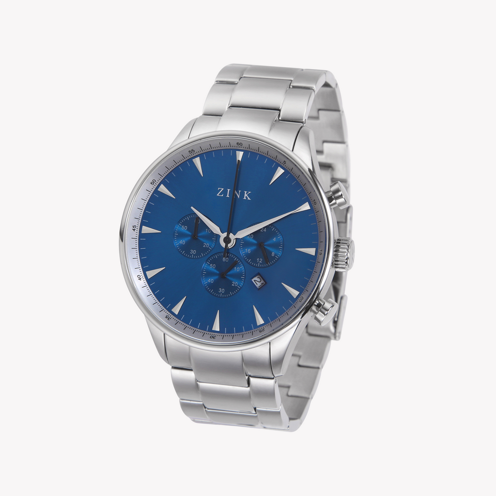 ZINK Men's Stainless Steel Blue Dial Watch | ZK127G2SS-46