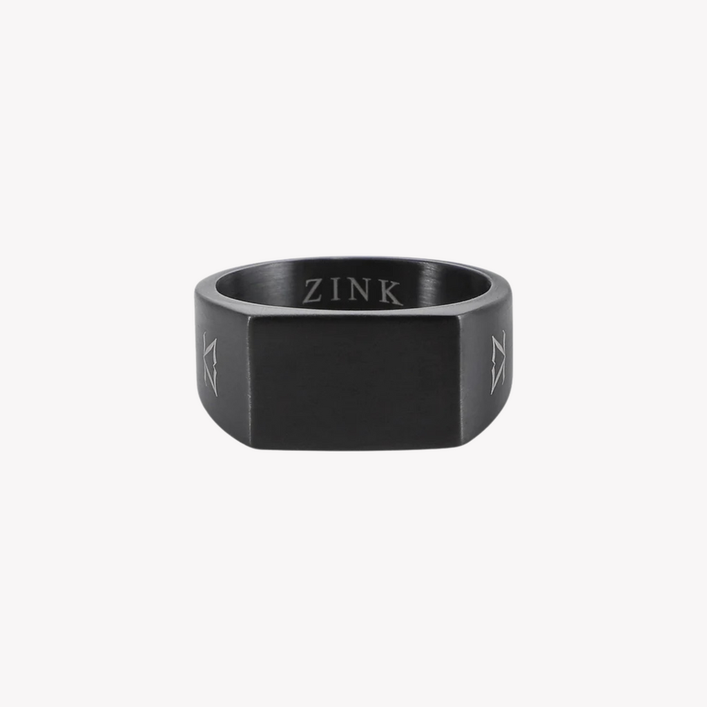 ZINK Men's Black Stainless Steel Ring | ZJRG042B