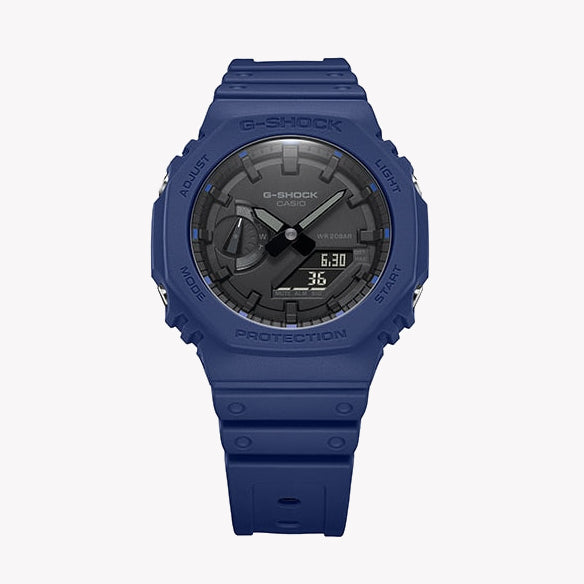 CASIO G-SHOCK GA-2100-2ADR OAK SPORTY INGENUITY - MEN'S WATCH WITH BLUE DIAL & PURPLE CASE
