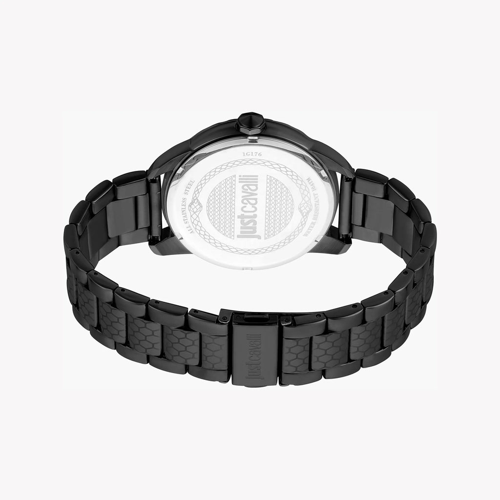 JUST CAVALLI JC1G176M0065 ELEGANT BLACK STAINLESS STEEL MEN'S WATCH - TIMELESS SOPHISTICATION